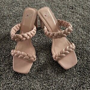 Dolce Vita Womens Slide Sandals blush Braided Straps Block Heel Size 10M